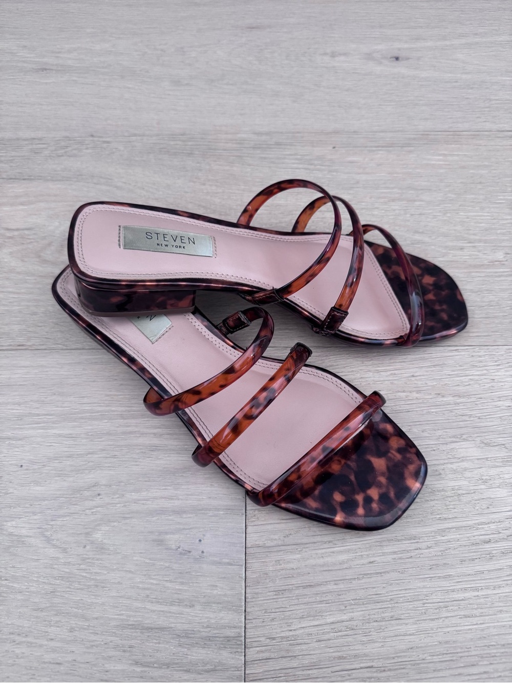Tortoiseshell Strappy Slide Sandals